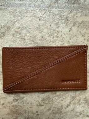 Leather Card Sleeve Wallet - Brown